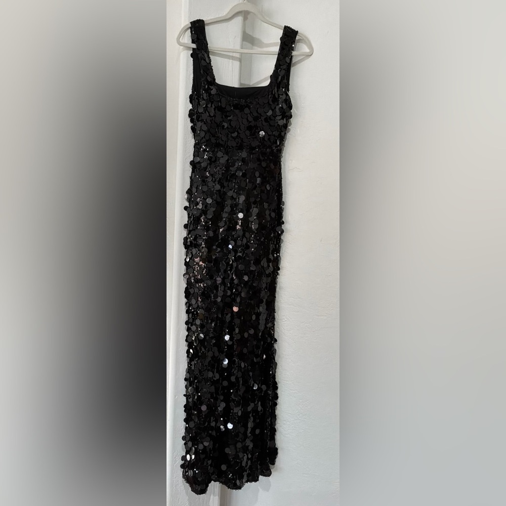 Lulus Black Sequin Maxi Dress Small Sleeveless Formal Evening Gown NWT - Picture 4 of 9
